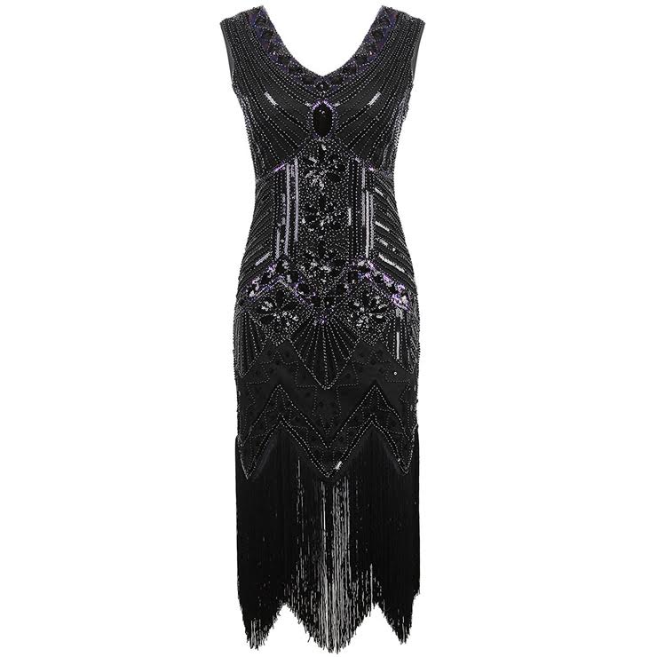 Fabulous Black Art Deco Gatsby 1920s Dress | Chaos Bazaar Costumes