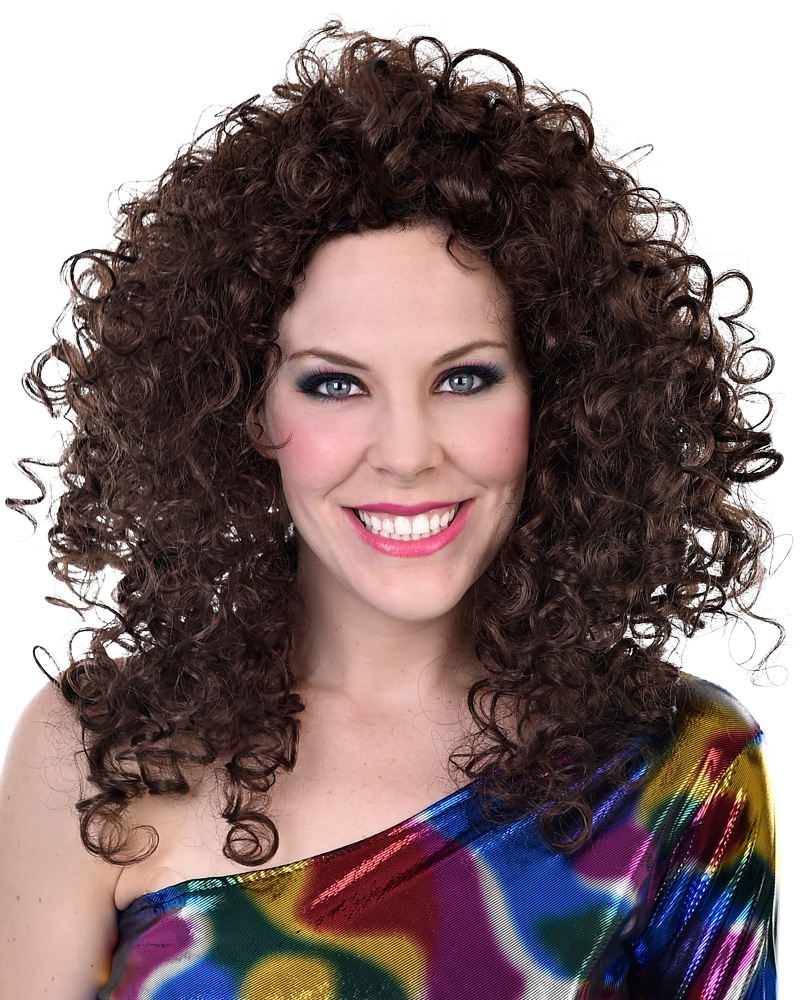 Disco Brown Diva Curly Women S Wig Chaos Bazaar Costumes