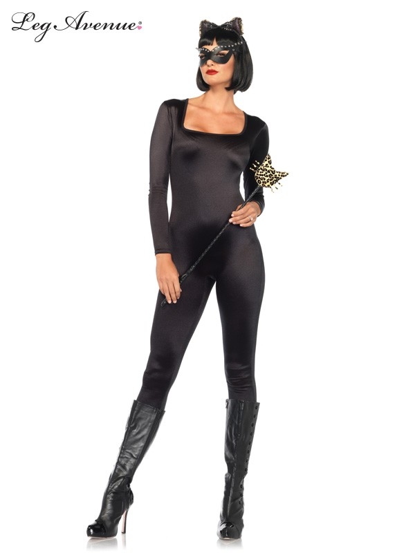 WOMENS LARGE BLACK SPANDEX CATSUIT | Chaos Bazaar Costumes